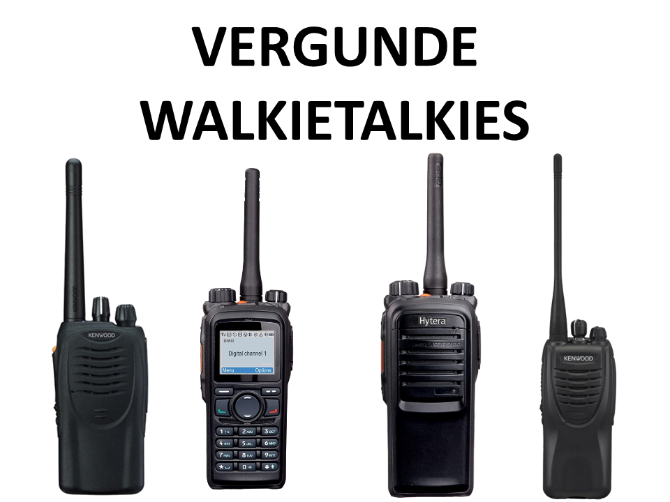 Walkies4Events - Verhuur - Offerte - Vergunde Walkietalkies - Kenwood TK-3302 en TK-3160 - Hytera PD705, PD705G, PD785 en PD785G